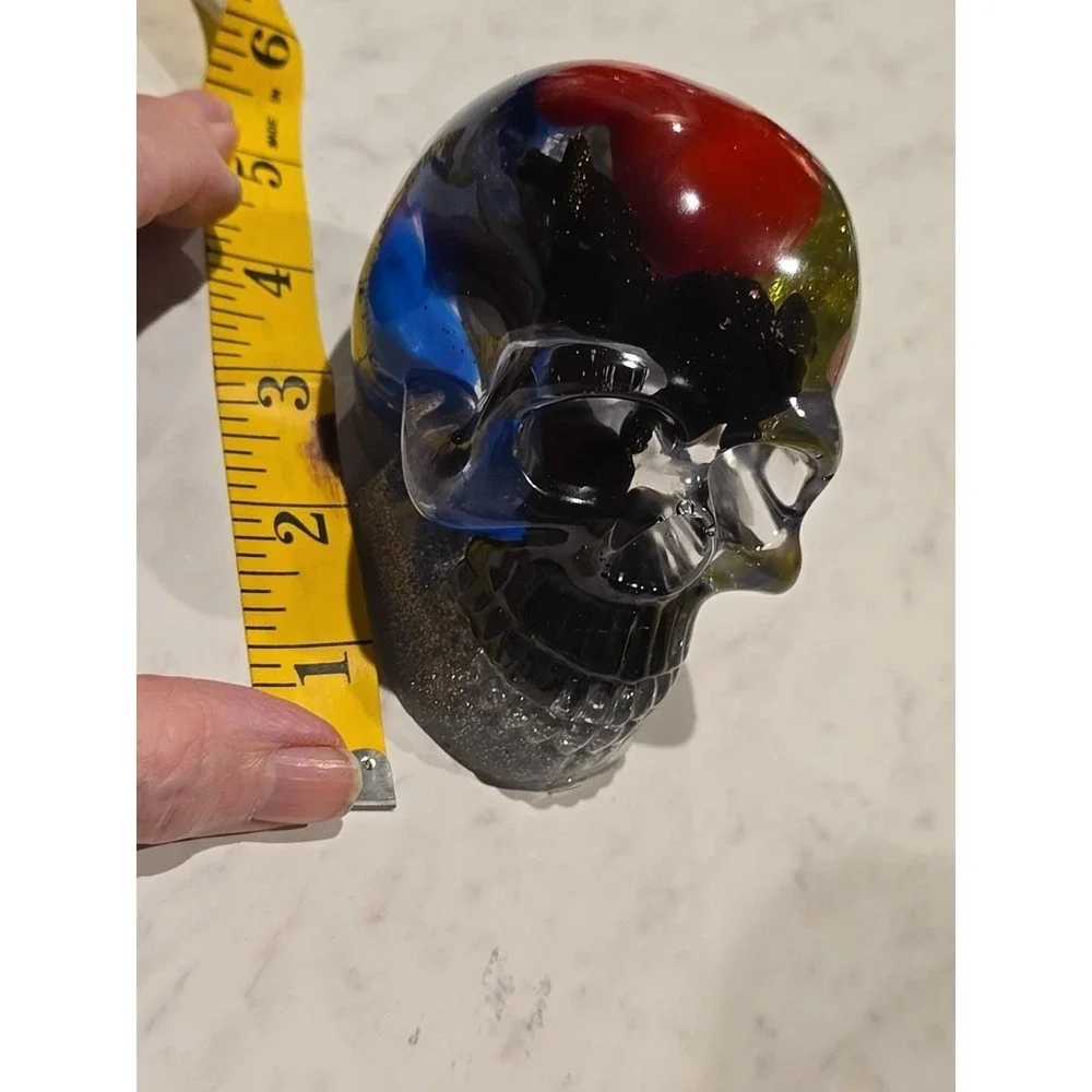 Handmade Resin Skull With Fish Inside And A Duck. 746